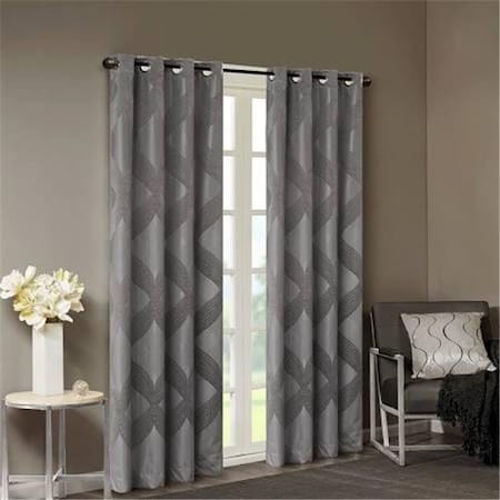 Sunsmart SunSmart SS40-0062 50 x 84 in. Ogee Knitted Jacquard Total Blackout Panel; Charcoal SS40-0062